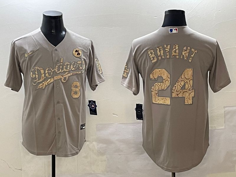 Men Los Angeles Dodgers #24 Bryant Grey Fashion Game 2025 Nike MLB Jersey style 306->los angeles dodgers->MLB Jersey